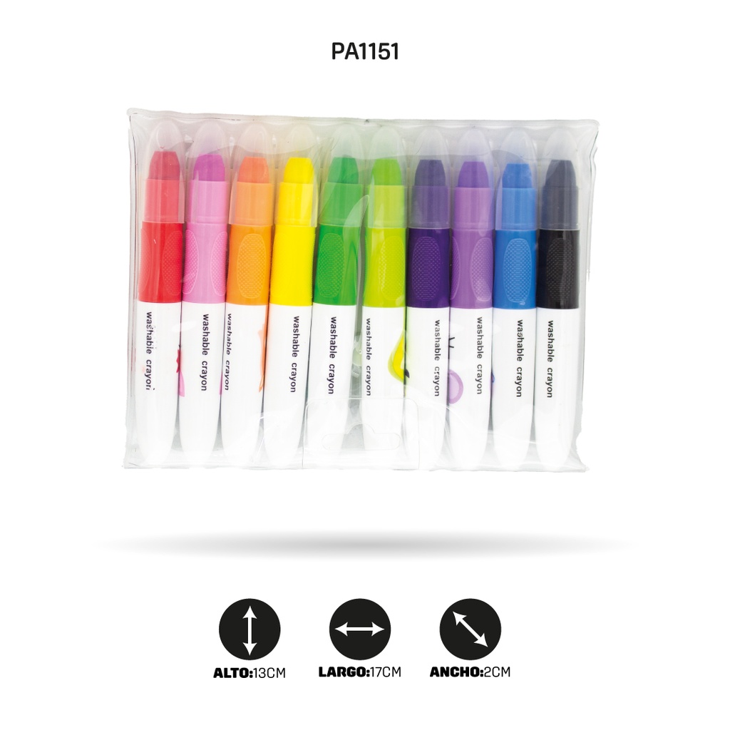 CRAYON JUMBOTIPÓ LABIAL X10 LAVABLE  ESTAMPADO[PAC4060]