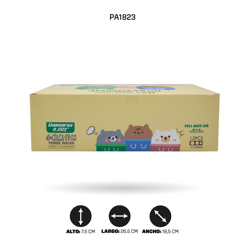 SACAPUNTAS OSO CARRO TRIPLE BOX 12 UND DMS-805 [PAC4869]