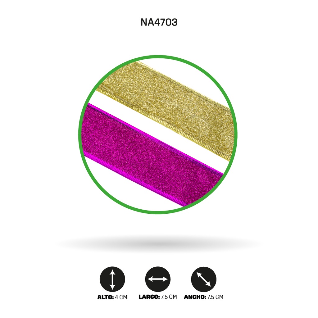 CINTA NAVIDEÑA ANCHO 4CM x 3 YARDAS, 24 X DISPLAY [PAC3693]