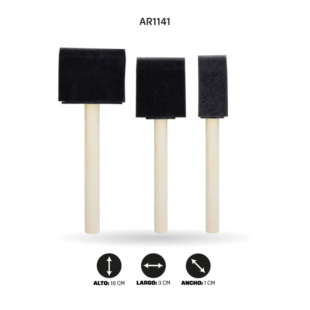 ESPATULA AH ROYAL DE ESPUMA X3 NEGRO [PAC30055-1141]