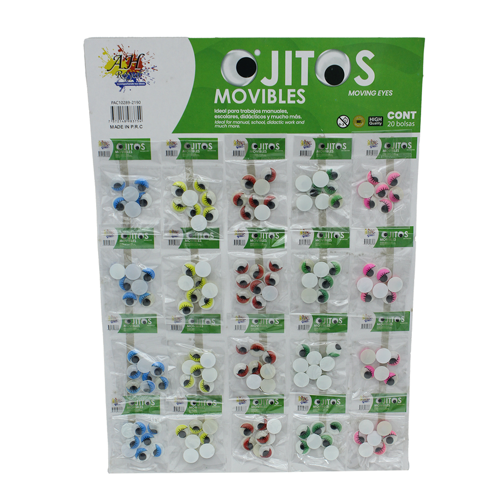 CARTON DE OJOS AH ROYAL EN COLORES CON PESTAÑAS [PAC10289-2190]