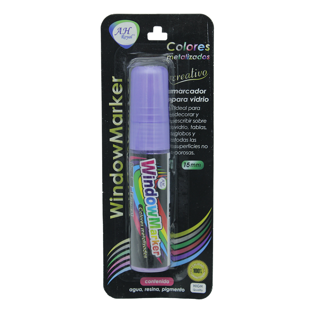 MARCADOR AH ROYAL PARA VENTANA METALIZADO MORADO CLARO 15 MM [PAC2582]