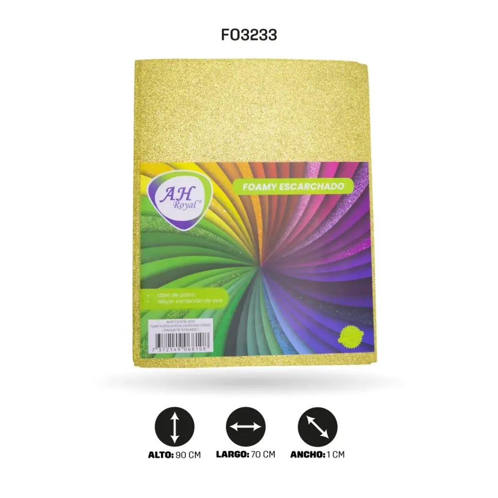 FOAMY PLIEGO AH ROYAL ESCARCHADO DORADO X 10 UNDS [AH51101016-3233-AH51101016]