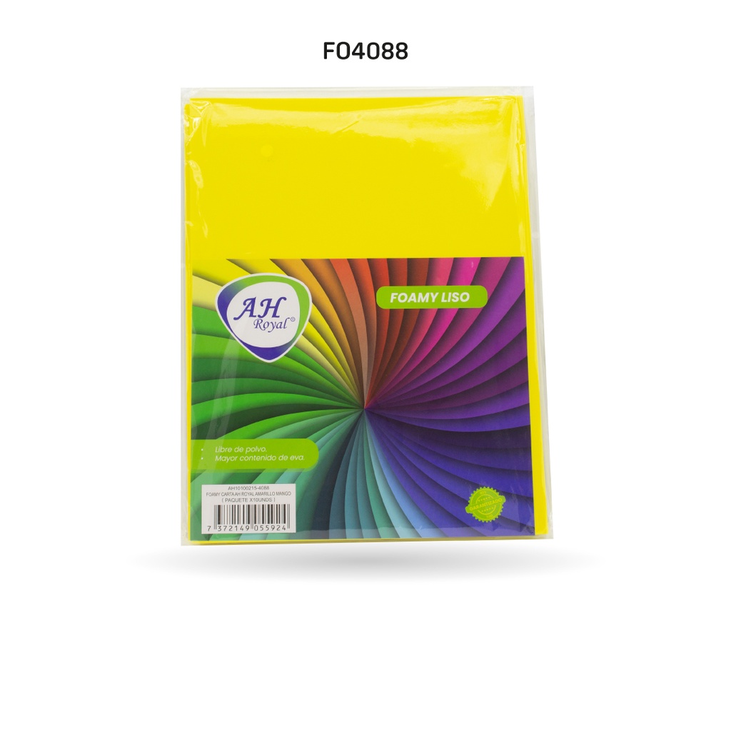 FOAMY CARTA AH ROYAL AMARILLO MANGO X 10 UNDS [AH10100215]