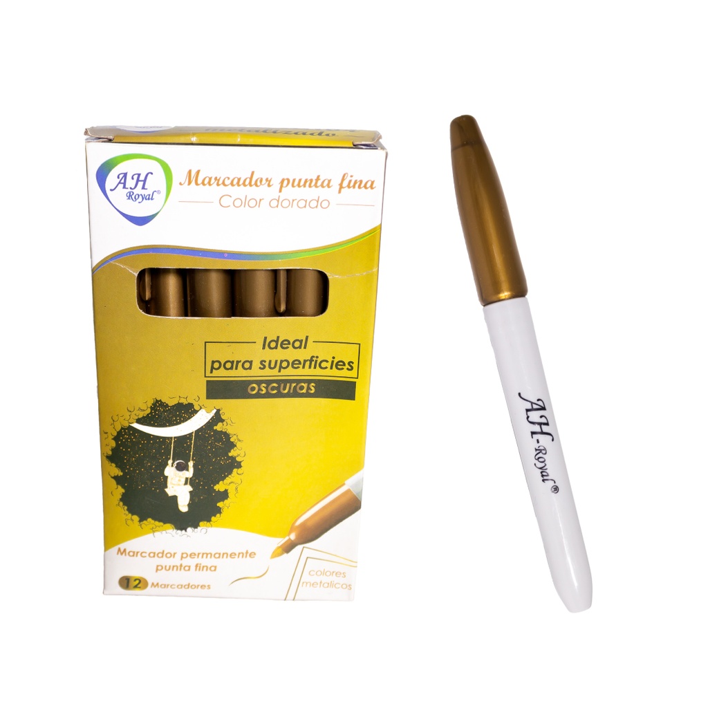 MARCADOR AH ROYAL DORADO METALICO DELGADO [PAC90019-1120]