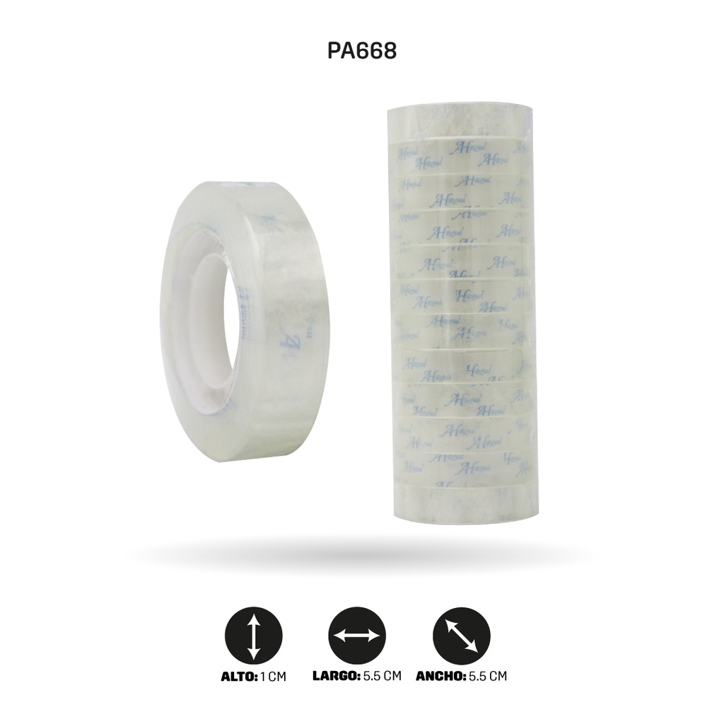 CINTA AH ROYAL TRANSPARENTE ESCOLAR 12 mm x 30 yd  (SET X 12 UND) [PAC2761-668-PAC4770-1373]