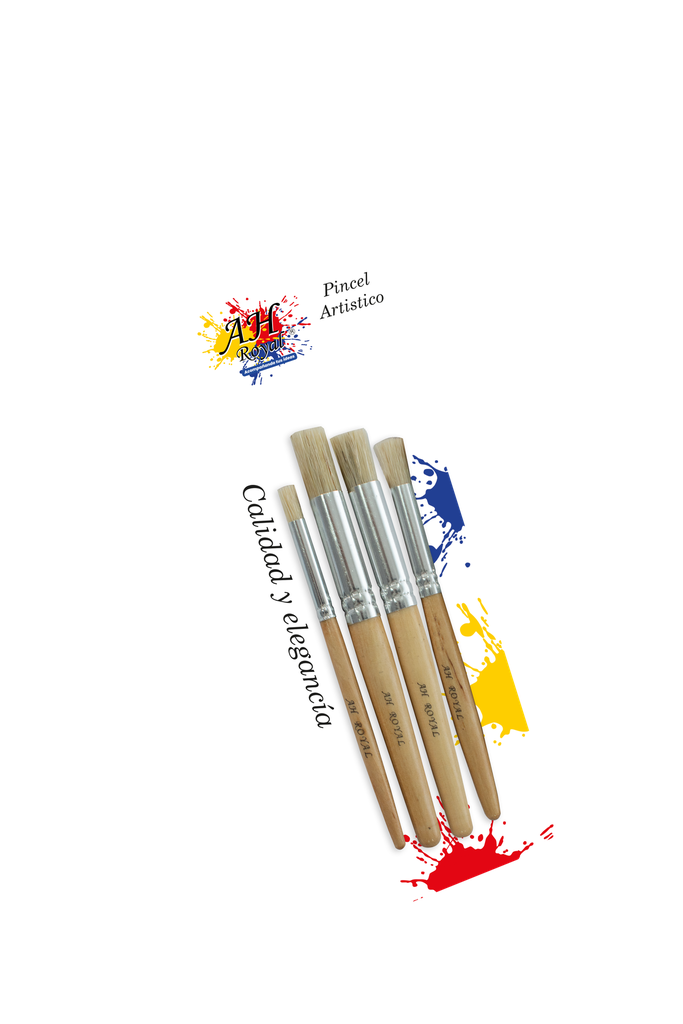 PINCEL AH ROYAL PARA BROCHA SECA CABO MADERA CORTO X4 [PAC20094-335]