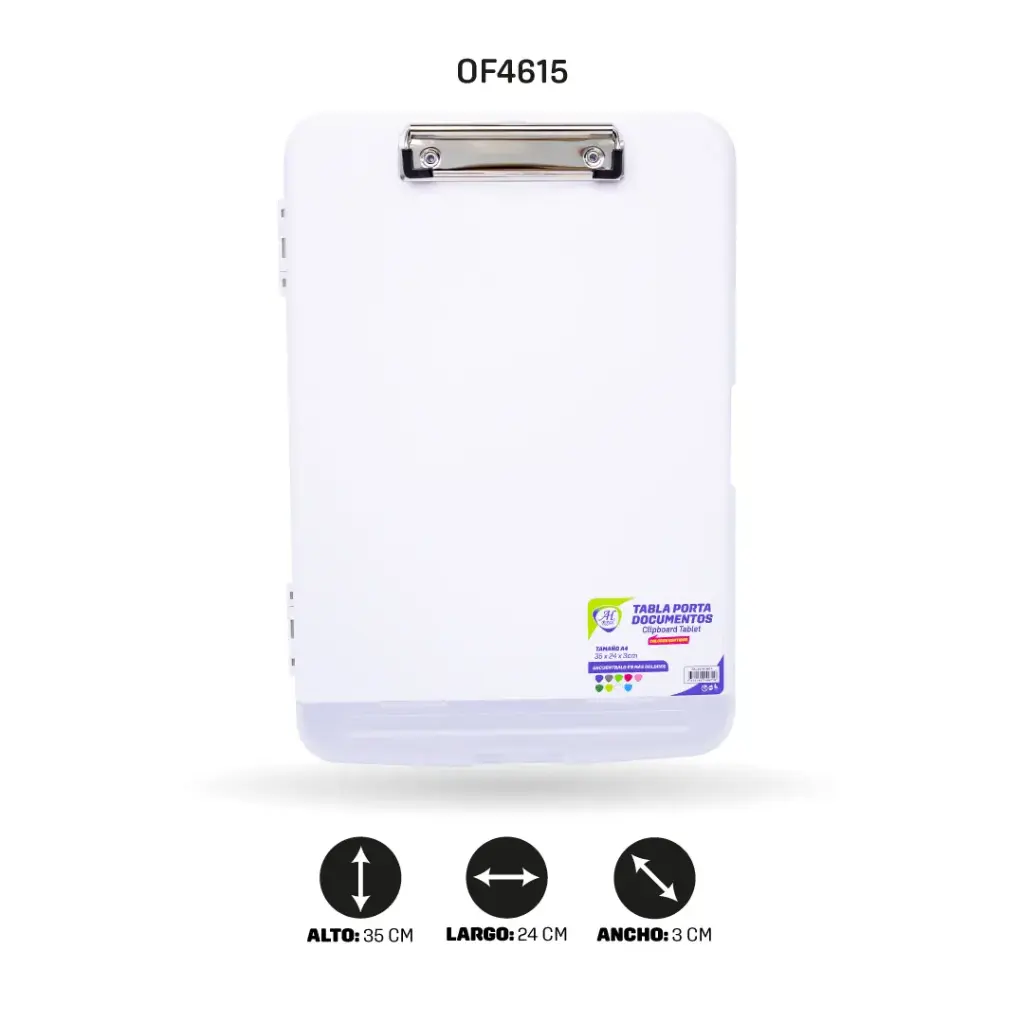TABLA AH ROYAL PORTA DOCUMENTOS Y PORTA LAPICERO A 4 COLOR BLANCO [PAC5476-4615]