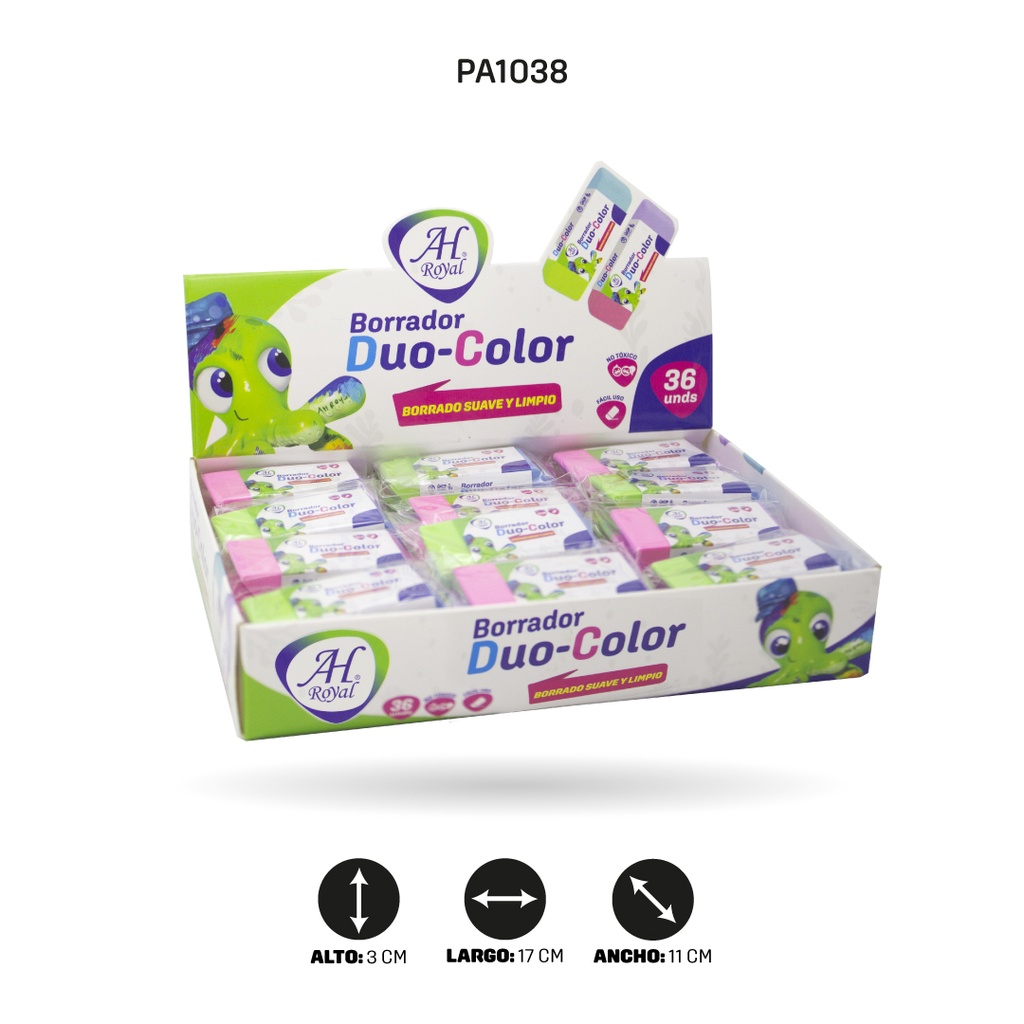 BORRADOR AH ROYAL PASTEL DUO COLOR SET X 36 UND[PAC4805]