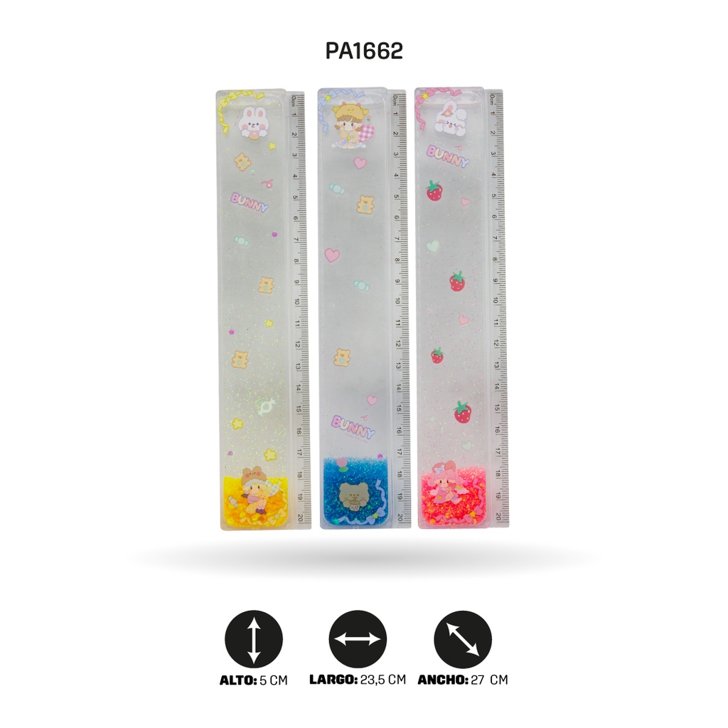 REGLAS ESCARCHADAS TRANSPARENTES TY-1656 DISP X 12[PAC4558]