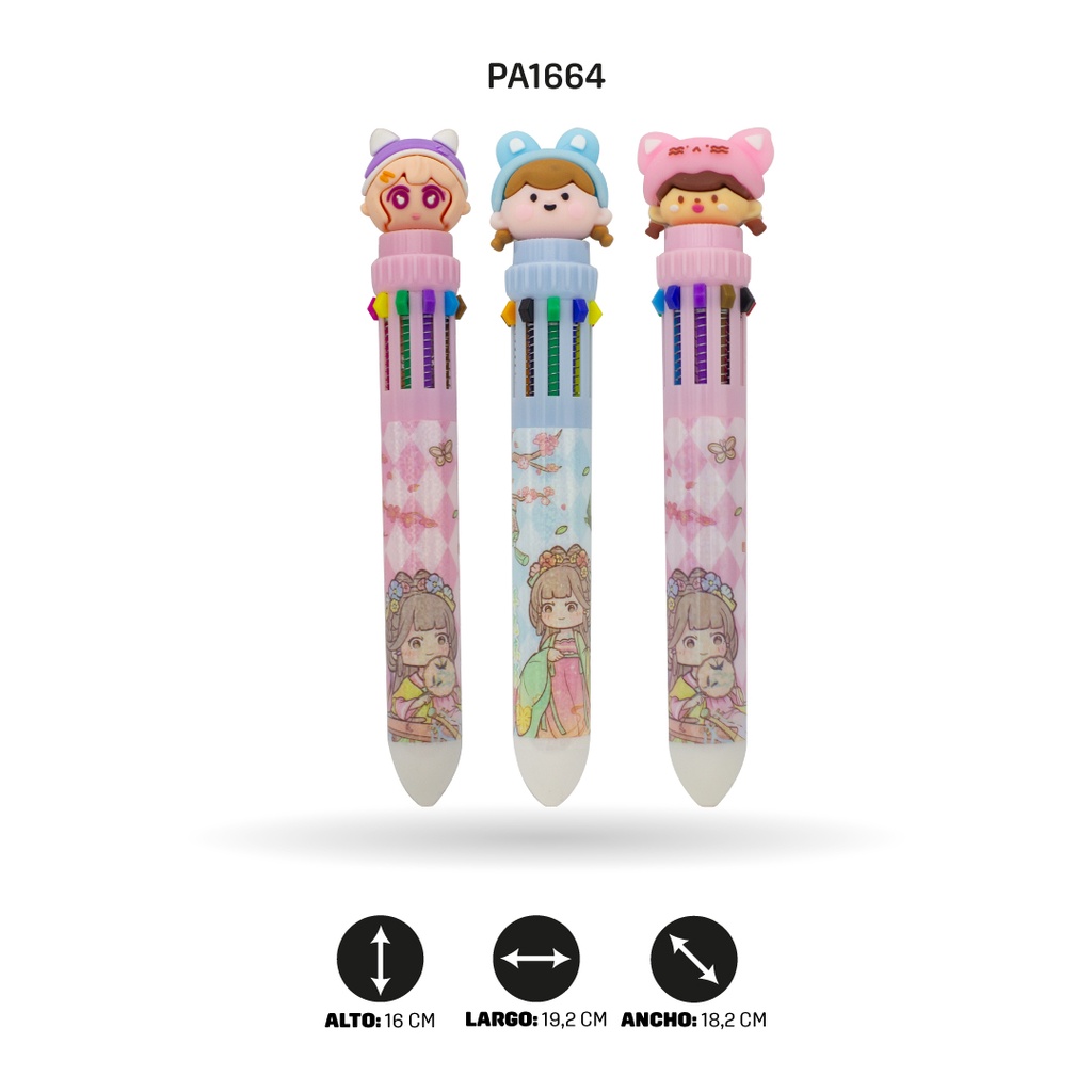 BOLIGRAFO 10 COLORES DE NIÑAS BOX 36 UND XX-6628 [PAC4560]