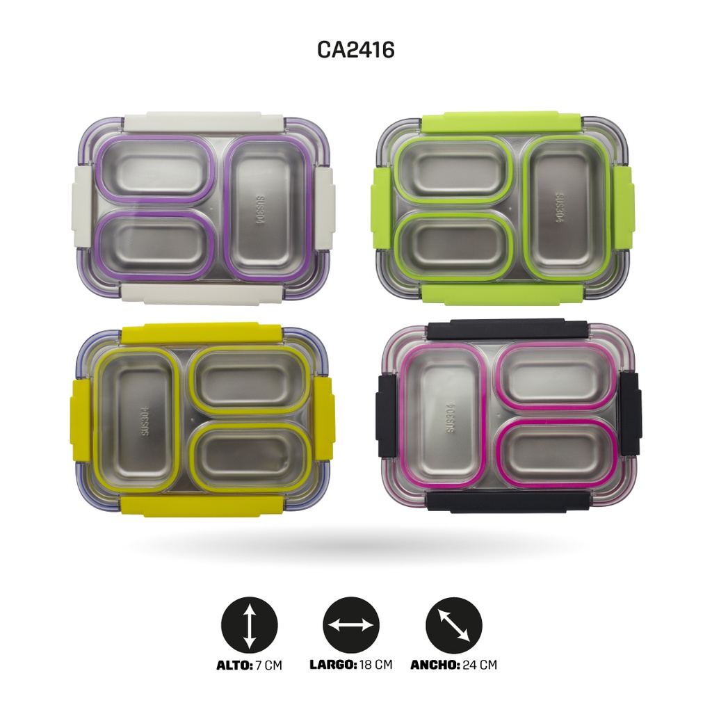 LONCHERA INFANTIL EN ACERO INOXIDABLE 4 COLORES 886 SIN IMPRESION [PAC4798]