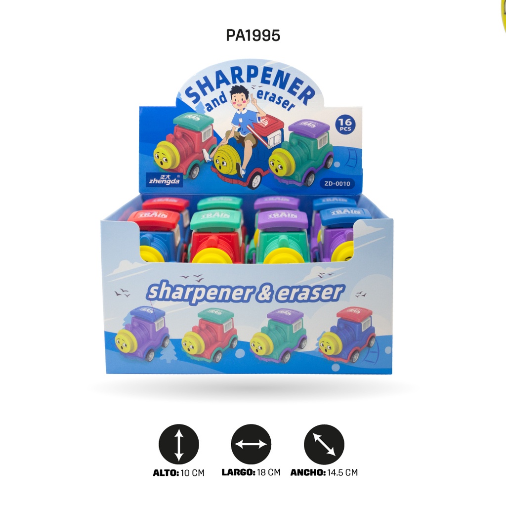 SACAPUNTA TREN CON BORRADOR X 16 ZD-0010 [PAC5468]