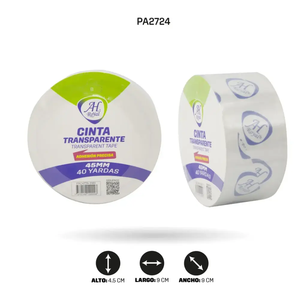 CINTA TRANSPARENTE  NUEVA PRESENTACION 45 mm x 40 yd [PAC4776-3981-2724]