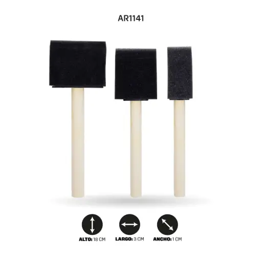 [AR1141] ESPATULA AH ROYAL DE ESPUMA X3 NEGRO [PAC30055-1141]