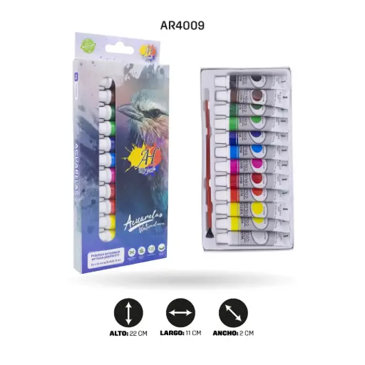 [AR4009] ACUARELA AH ROYAL 12 COLORES [PAC70058-4009]