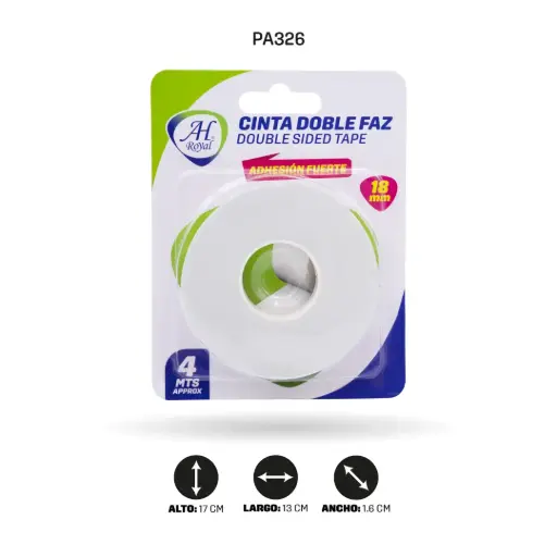 [PA326] CINTA AH ROYAL DOBLE FAZ DE 1.8 cm x 4 mts x 2 mm [PAC90056-326]