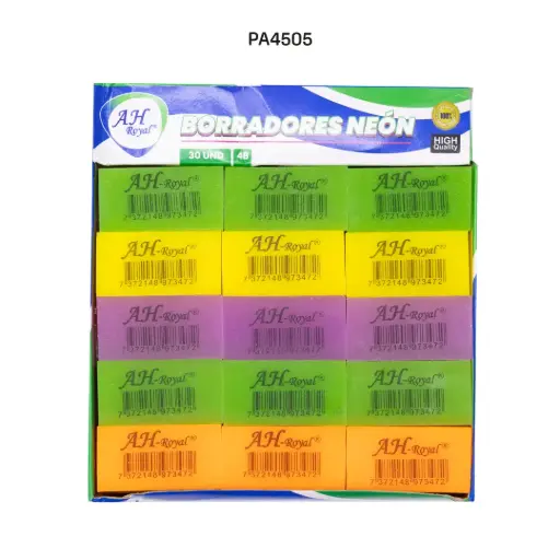 [PA4505] BORRADOR AH ROYAL NEON PVC DISPLAY X30 UND [PAC2527]