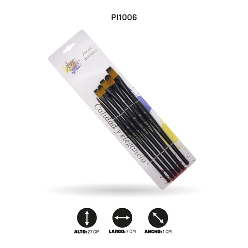 [PI1006] PINCEL AH ROYAL LINEA PREMIUM NEGRO X6 SURTIDO [PAC90353-1006]
