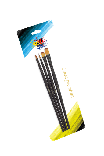 [PI1046] PINCEL AH ROYAL LINEA PLANO PREMIUM NEGRO X4 SURTIDO [PAC90357-1046]
