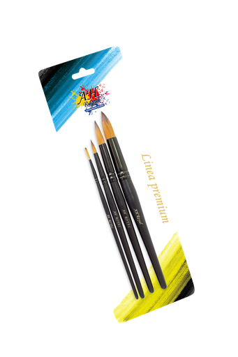 [PI1063] PINCEL AH ROYAL NEGRO LINEA PREMIUM REDONDO X4 [PAC90360-1063]