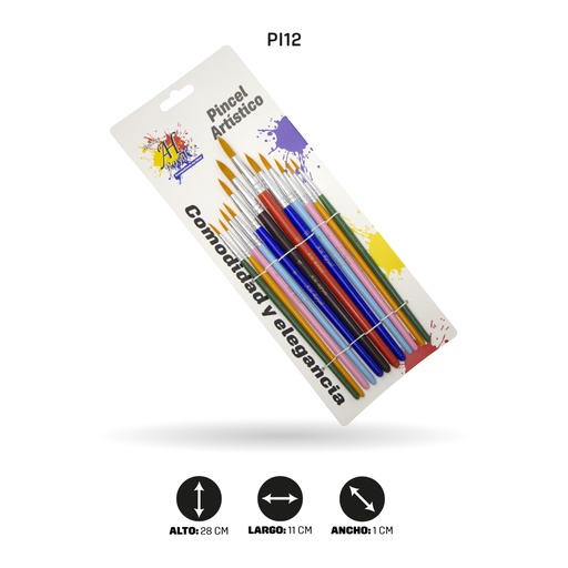 [PI12] PINCEL AH ROYAL  AB251-12 REDONDO PLASTICO [PAC20186-12-PAC20186-PAC20187-12]