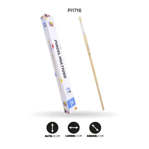 [PI1716] PINCEL CHINO AH ROYAL REDONDO NO 7 X12 [PAC20019-1716]