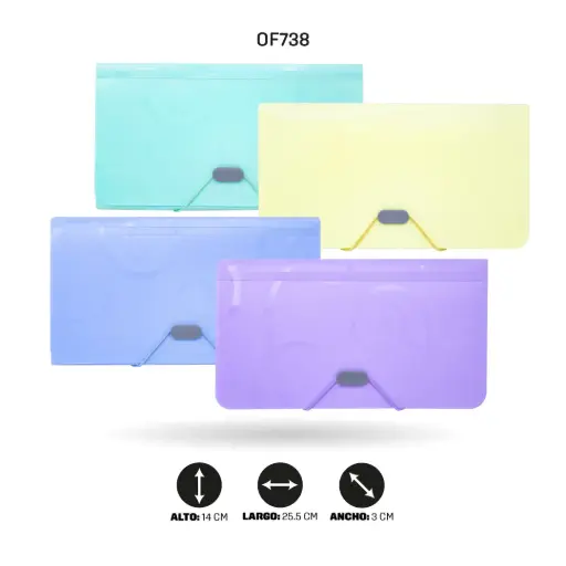 [OF738] ARCHIVADOR AH ROYAL CORDÓN 13 BOLSILLOS MEDIO OFICIO PASTEL [PAC3222] [PAC4784]