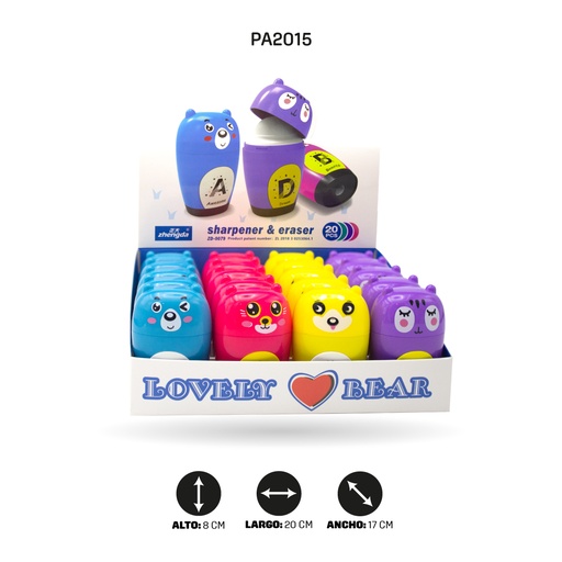 [PA2015] SACAPUNTA BORRADOR OSO DISPLAY X20 ZD-0079 [PAC5471]