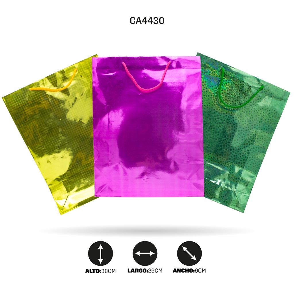 BOLSA DE REGALO HOLOGRAMADA NO.5 GRUESA [PAC70496-4430]