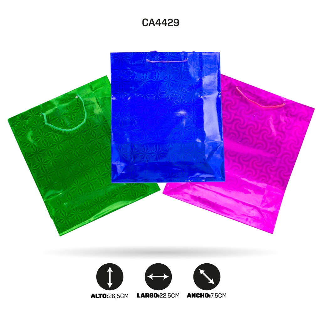 BOLSA DE REGALO HOLOGRAMADA N°3 GRUESA [PAC70494-4429]