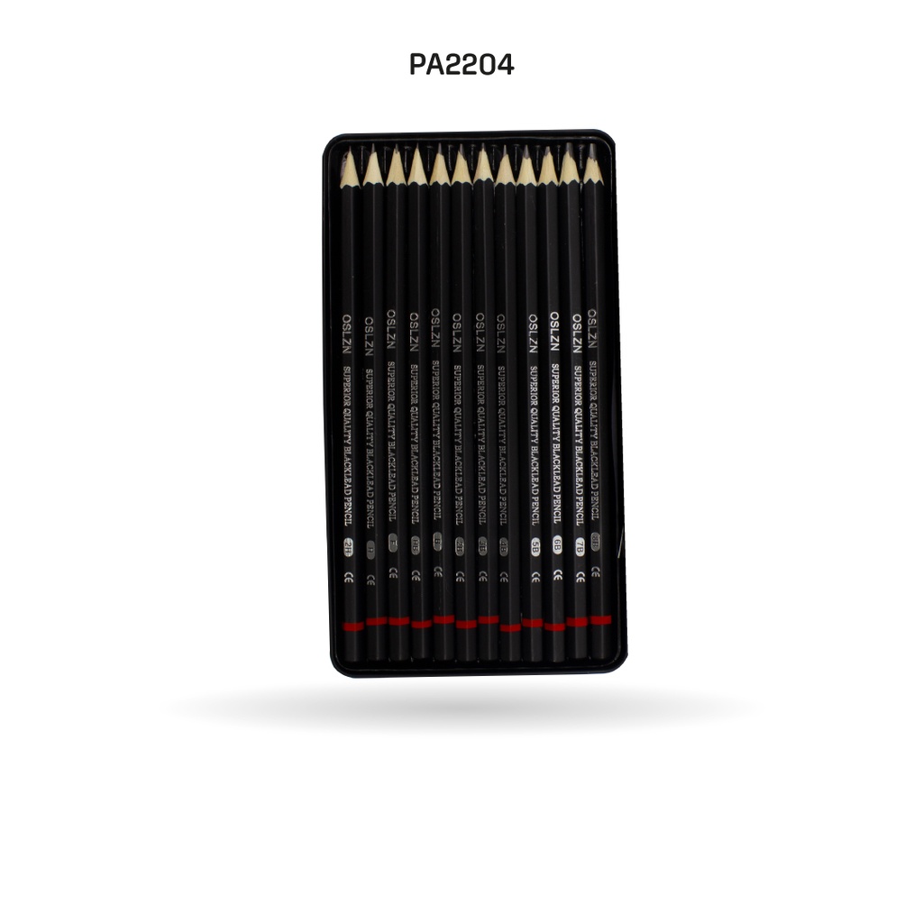 SET DE LAPICES PARA DIBUJO X12 CAJA METALICA NEGRA [PAC4217 - USL-967]