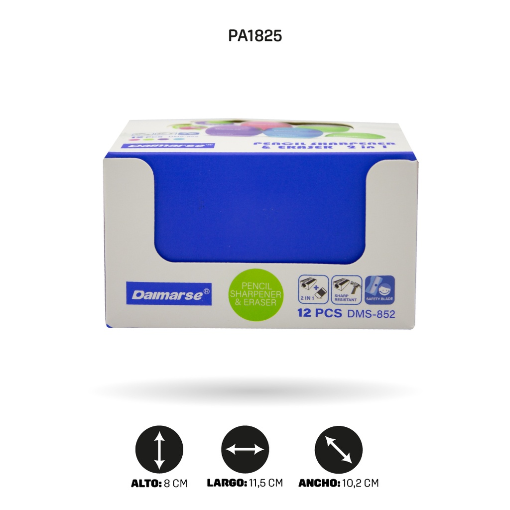 SACAPUNTAS CON BORRADOR BOX 12UND DMS-852 [PAC4875]