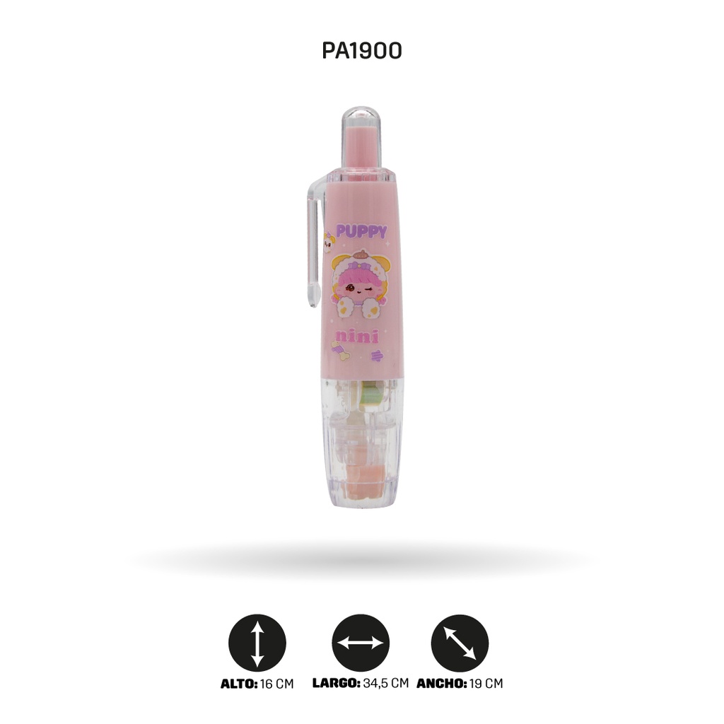 CINTA CORRECTORA PARA NIÑA X4 COLORES DISPLAY X24 UND