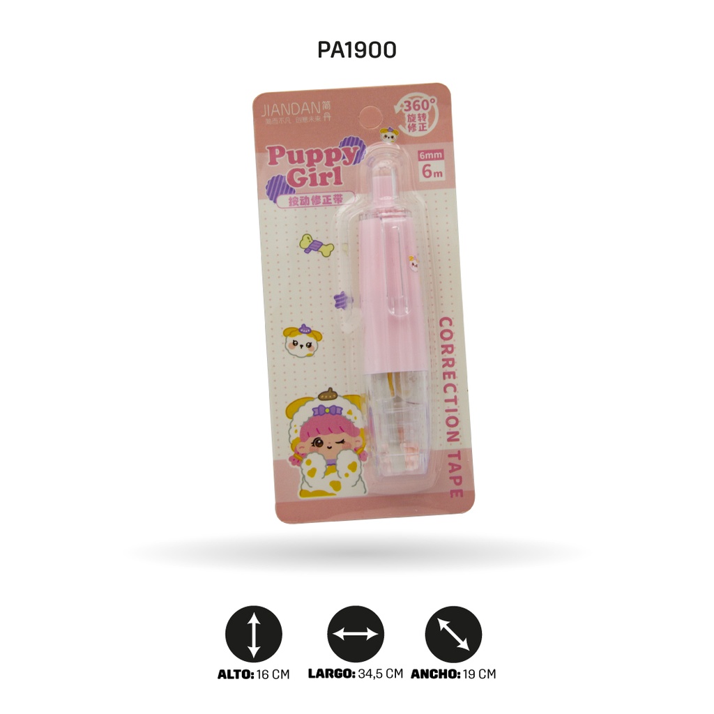CINTA CORRECTORA PARA NIÑA X4 COLORES DISPLAY X24 UND