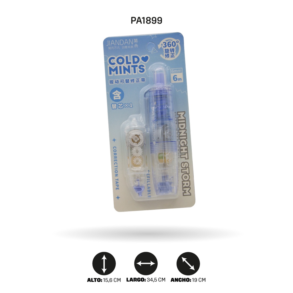 CINTA CORRECTORA 4 COLORES PASTEL +1 REPUESTO DISPLAY 24