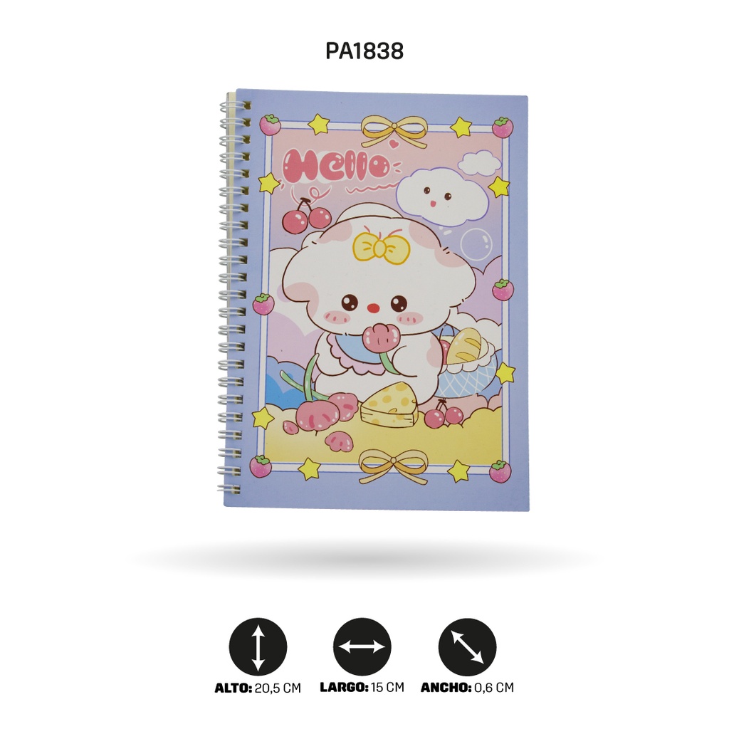 AGENDA ARGOLLADA DE XX-3217 CONEJOS COLOR PASTEL 3 MOTIVOS [PAC4568] DISP X12
