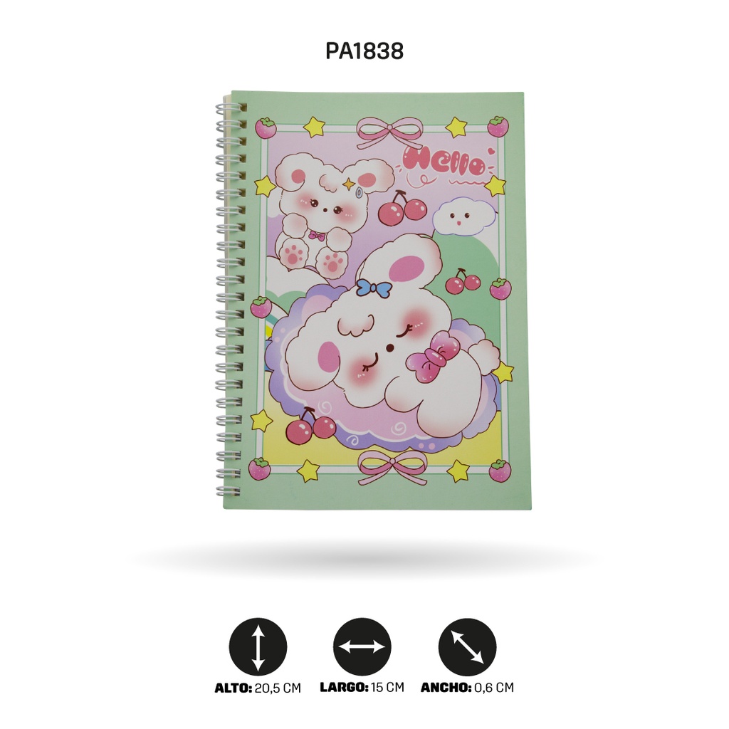 AGENDA ARGOLLADA DE XX-3217 CONEJOS COLOR PASTEL 3 MOTIVOS [PAC4568] DISP X12