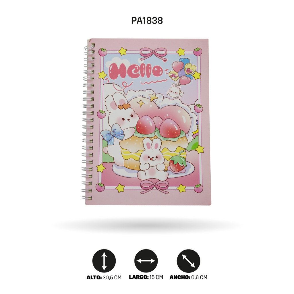 AGENDA ARGOLLADA DE XX-3217 CONEJOS COLOR PASTEL 3 MOTIVOS [PAC4568] DISP X12