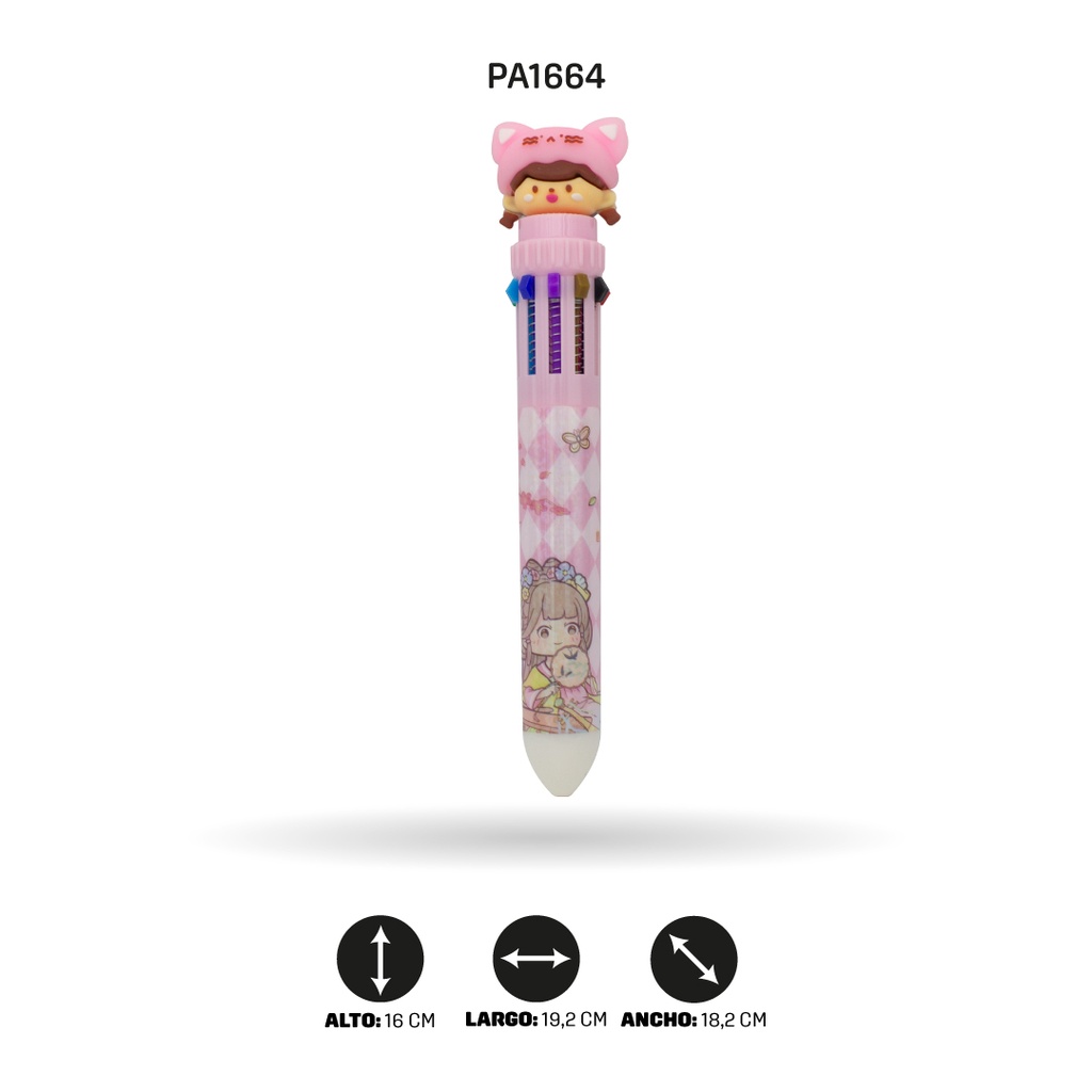 BOLIGRAFO 10 COLORES DE NIÑAS BOX 36 UND XX-6628 [PAC4560]