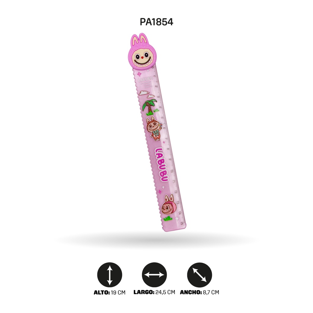 REGLA DE 15CM 9728A LABUBU 4 COLORES DISPL X48 [PAC4597]