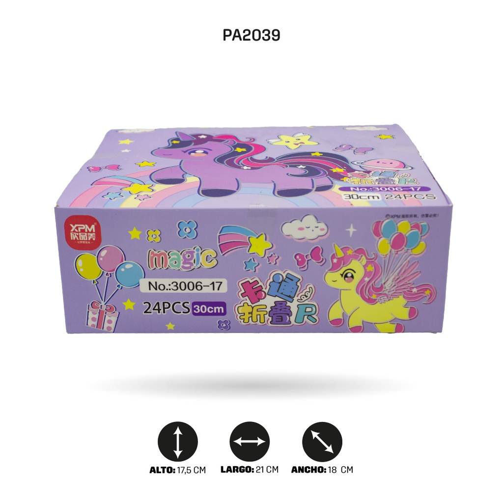 REGLAS LABUBU, ASTRONAUTA Y UNICORNIO XPM-3006-3/19/17 30CM DISPLX 24 [PAC4721]