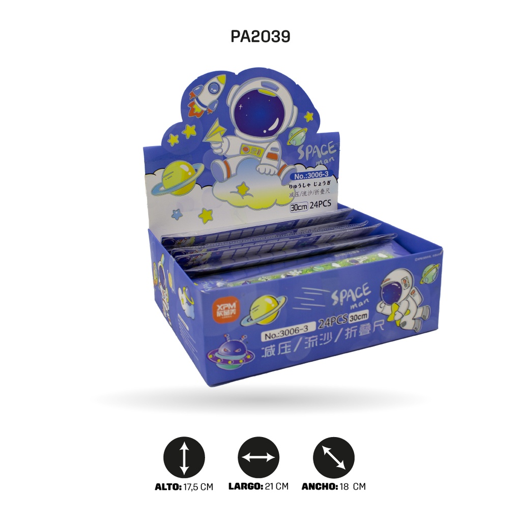 REGLAS LABUBU, ASTRONAUTA Y UNICORNIO XPM-3006-3/19/17 30CM DISPLX 24 [PAC4721]