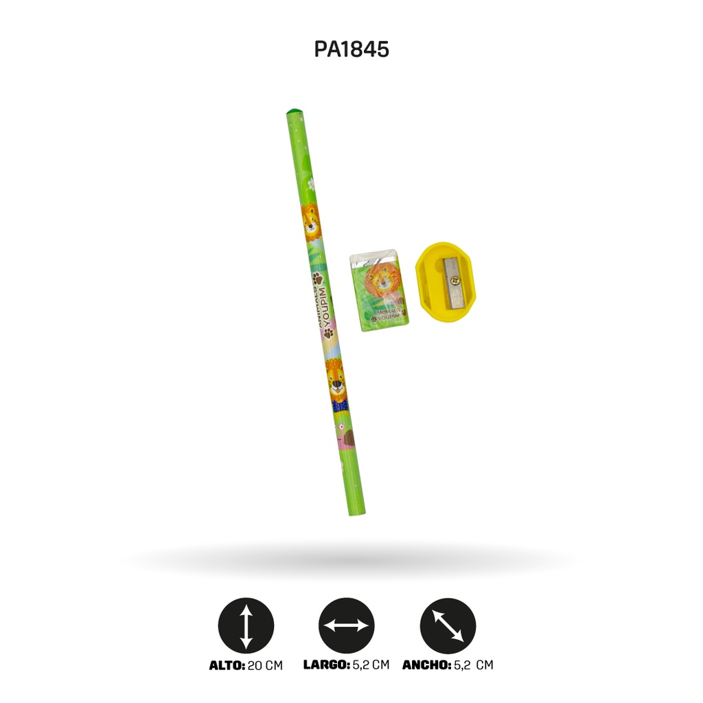 LAPIZ ESTAMPADO  DE ANIMALES 6 MOTIVOS KM-9222 6 MOTIVOS [PAC4588]