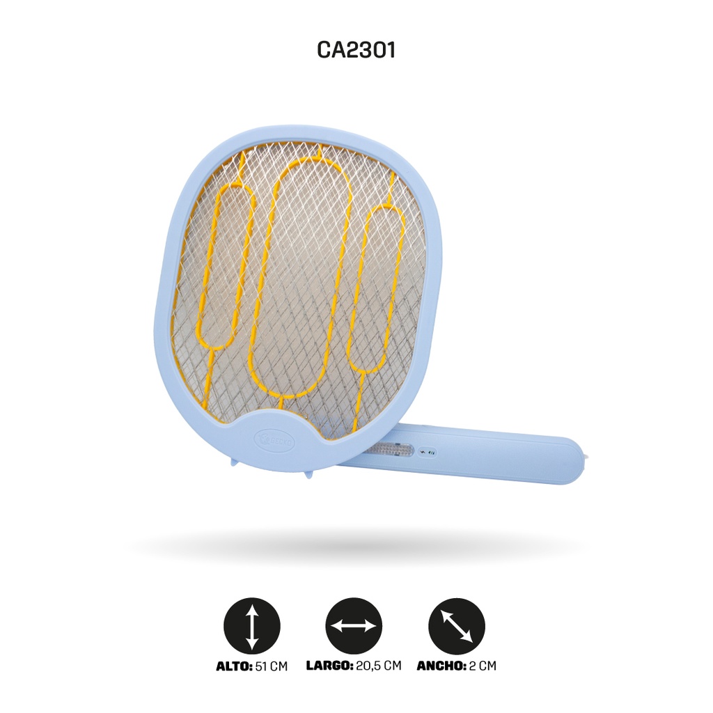 RAQUETA MATA MOSCOS ABATIBLE, RECARGABLE LTD-658 [PAC4461]