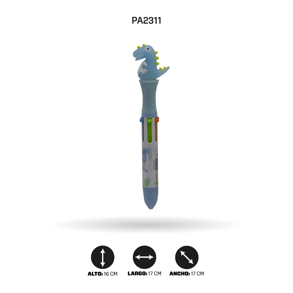 BOLIGRAFO 6 COLORES QM-612 DINOSAURIO DISPLEY X 36 [PAC4579]