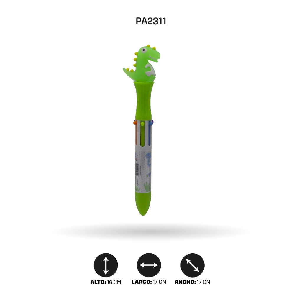 BOLIGRAFO 6 COLORES QM-612 DINOSAURIO DISPLEY X 36 [PAC4579]