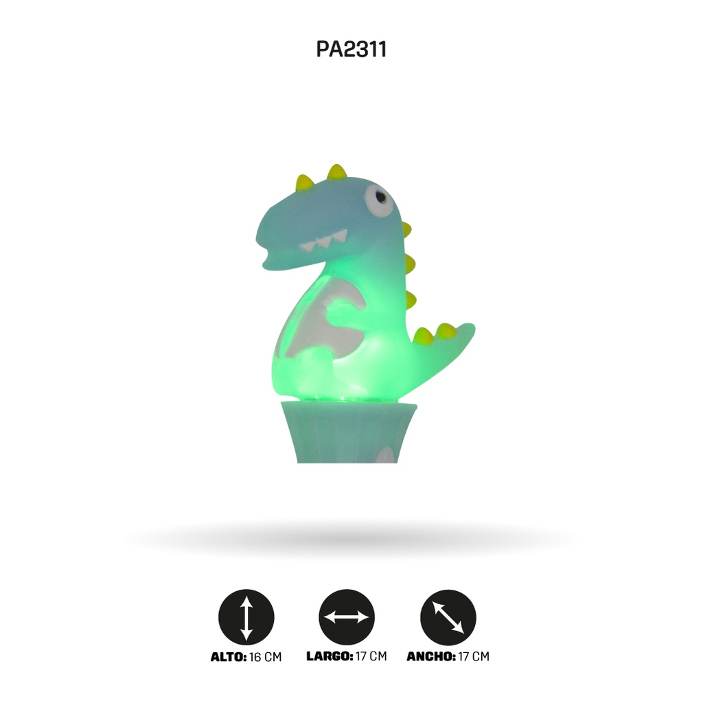 BOLIGRAFO DE DINOSAURIO CON LUZ, MINA 6 COLORES  QM-612  DISPLEY X 36 [PAC4579]