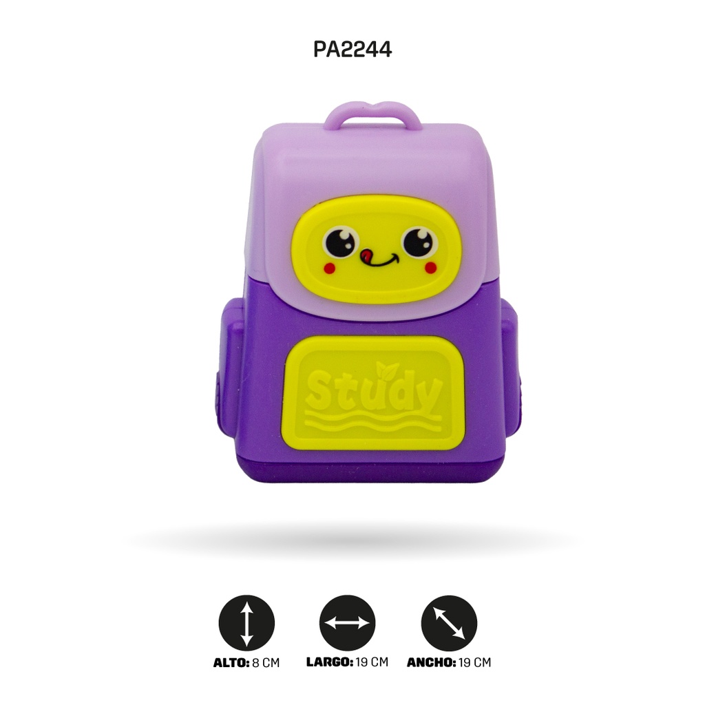 SACAPUNTAS CON BORRADOR DE MALETÍN, 4 MOTIVOS ZD-0026 MALETIN [PAC4749]