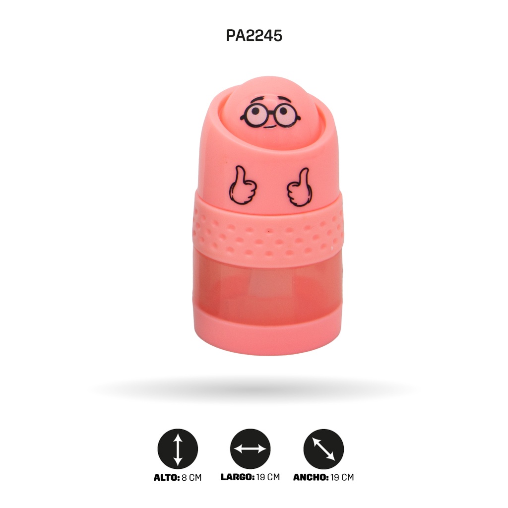 SACAPUNTAS CON BORRADOR DE CARITAS, 4 MOTIVOS ZD-0097 SONRISA DISP X 16 [PAC4750]